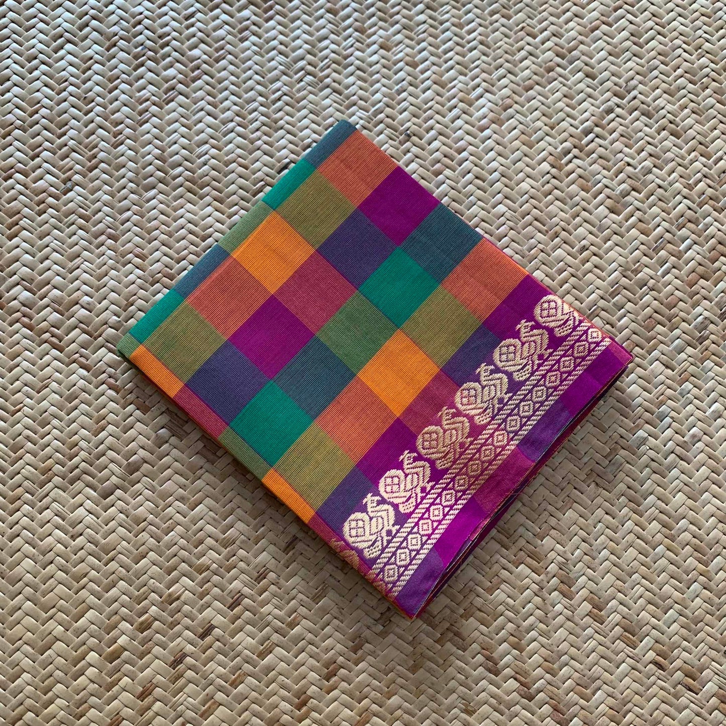 Multicoloured, Chettinad Cotton Blouse piece