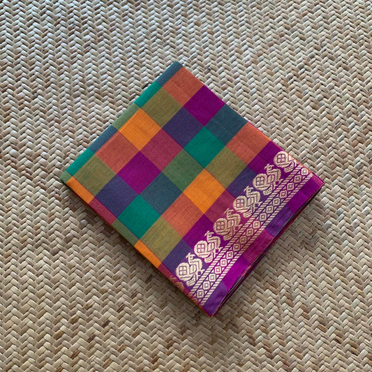 Multicoloured, Chettinad Cotton Blouse piece