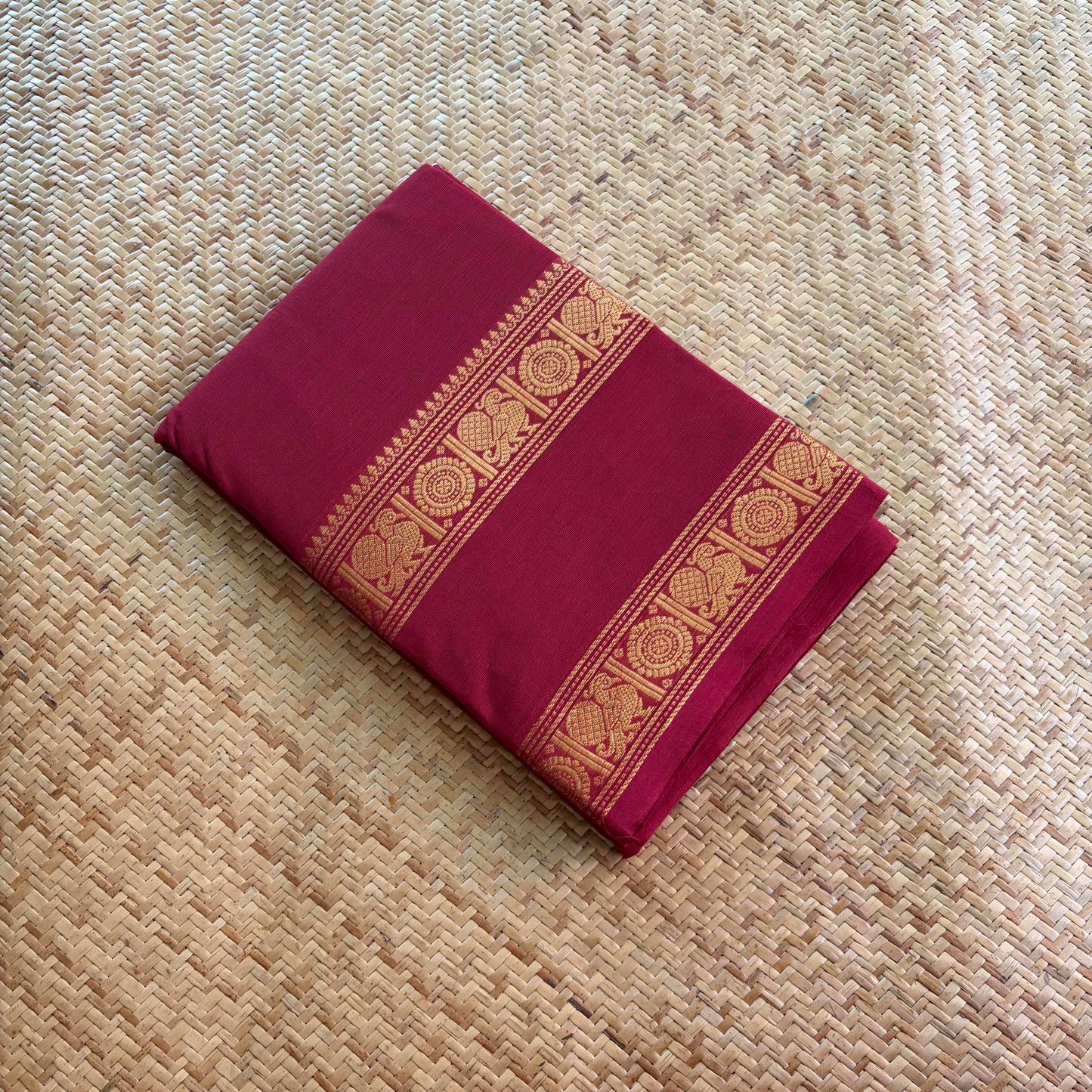 Chettinad Cotton Saree, Red