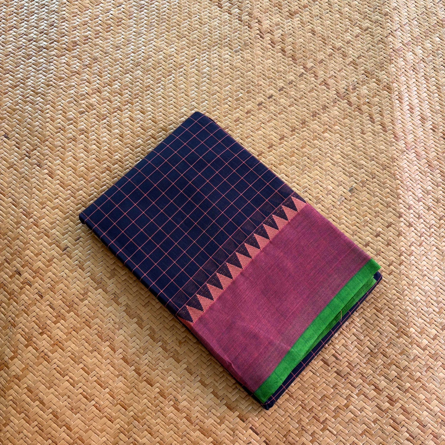 Chettinad Cotton Saree, Navy