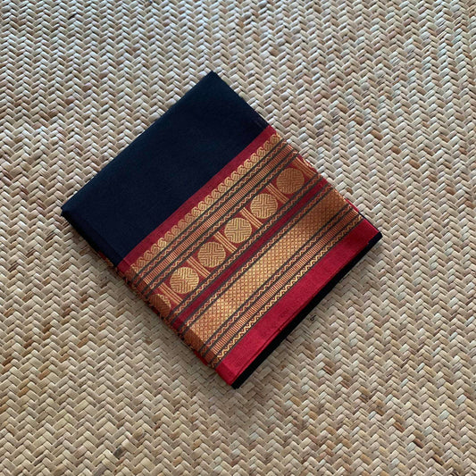 Black, Chettinad Cotton Blouse piece