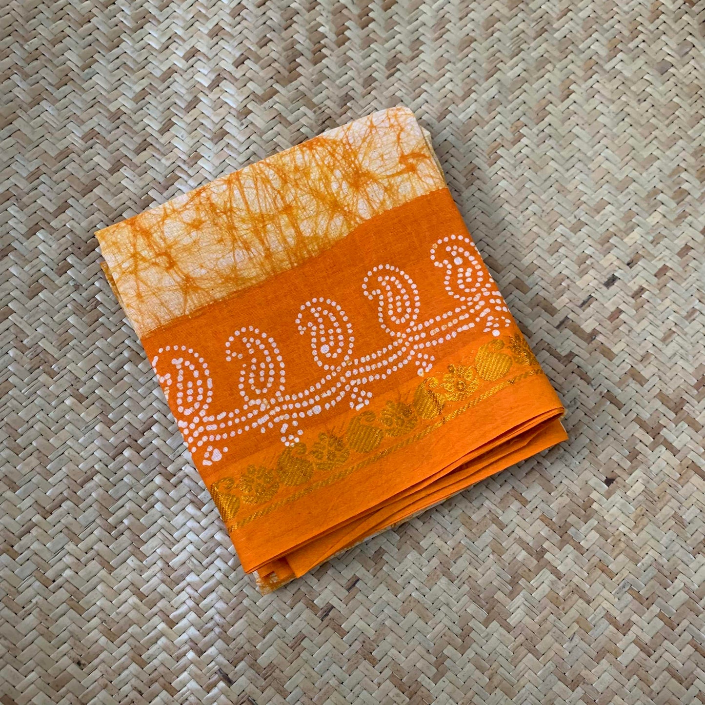 Yellow Wax Printed, Cotton Blouse piece