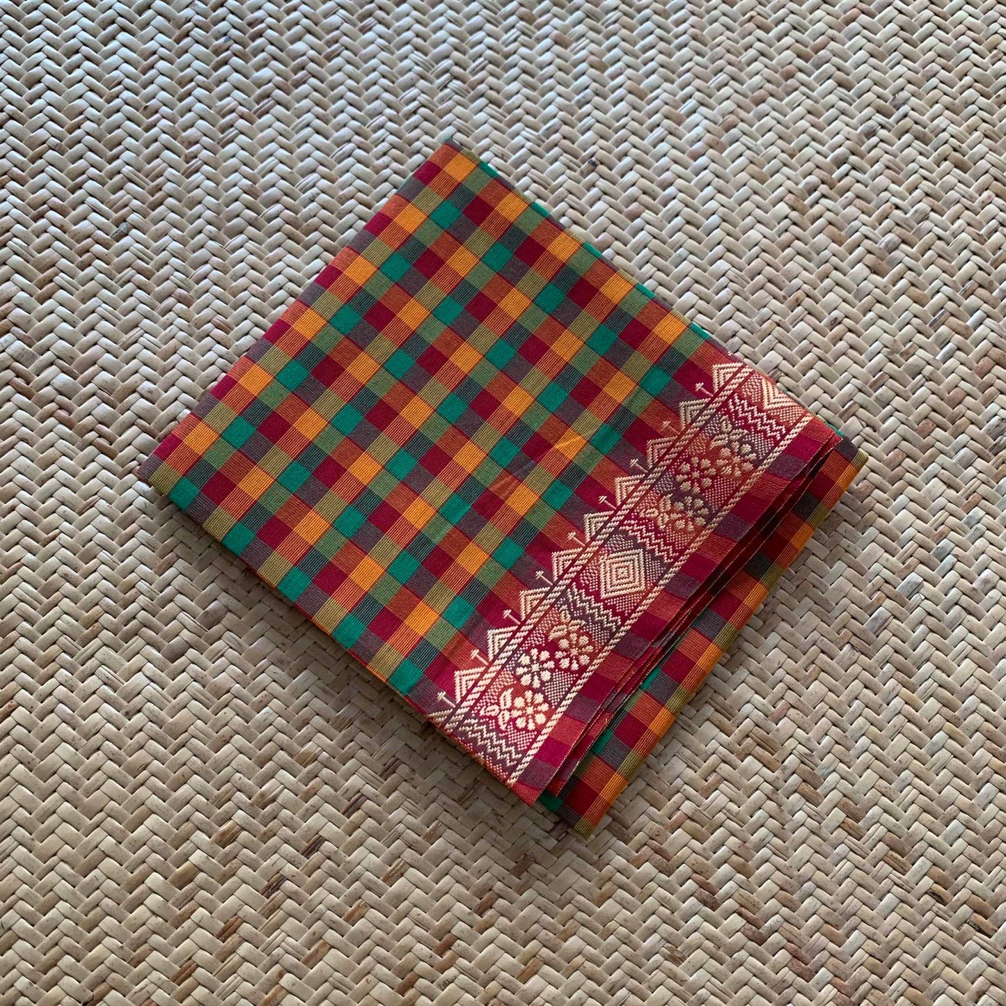 Multicoloured, Chettinad Cotton Blouse piece