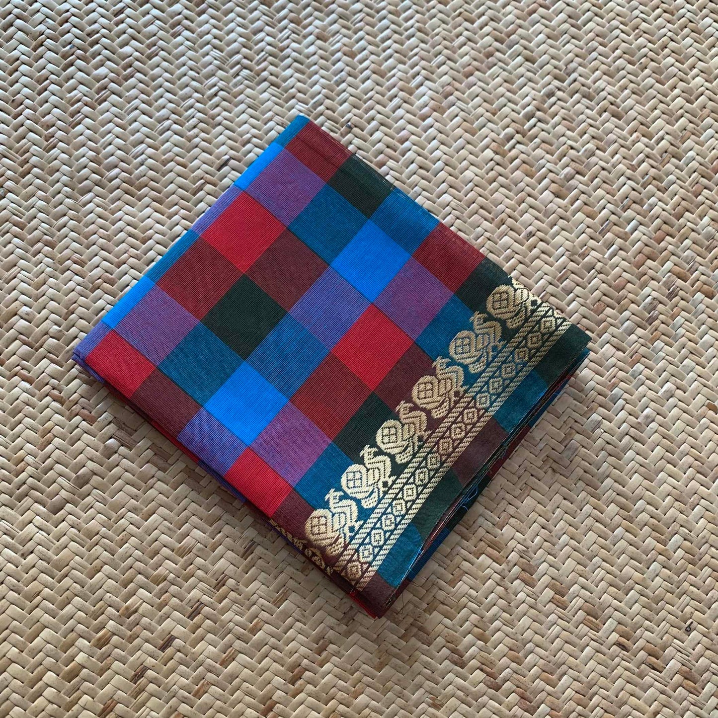 Multicoloured, Chettinad Cotton Blouse piece