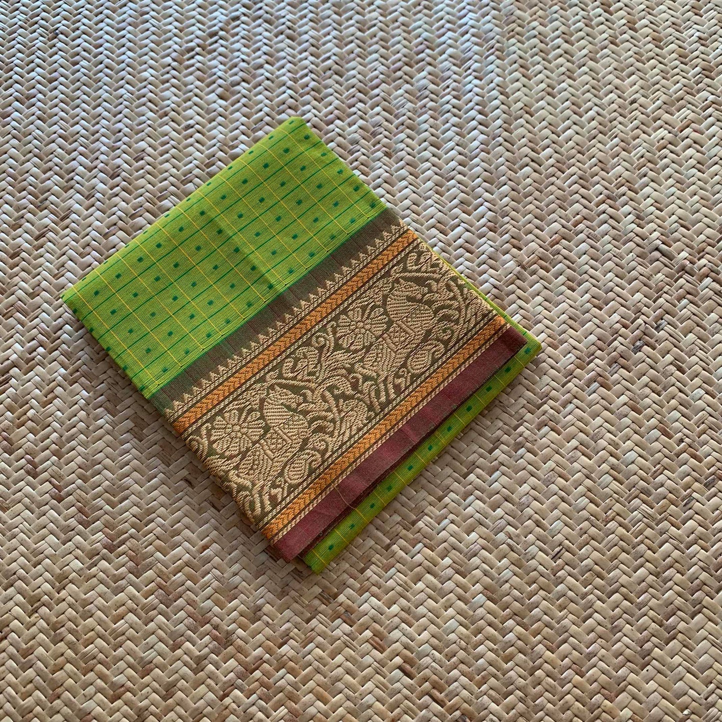 Light Green, Chettinad Cotton Blouse piece