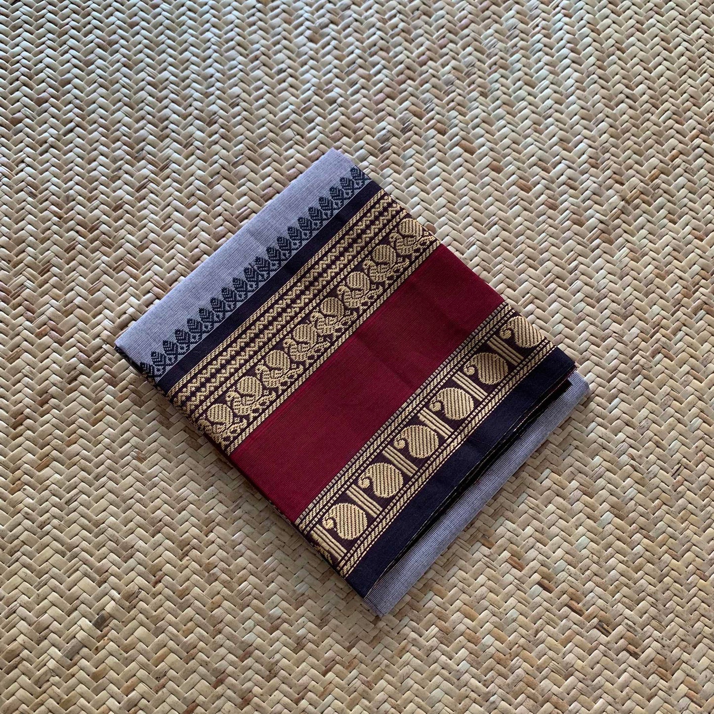 Grey, Chettinad Cotton Blouse piece