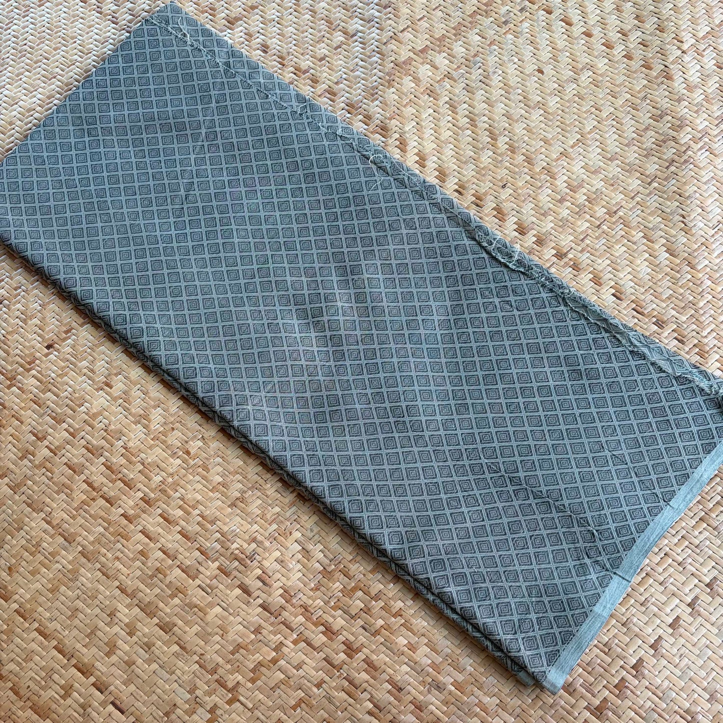 Handloom Jacard Cotton Running Fabric, Grey