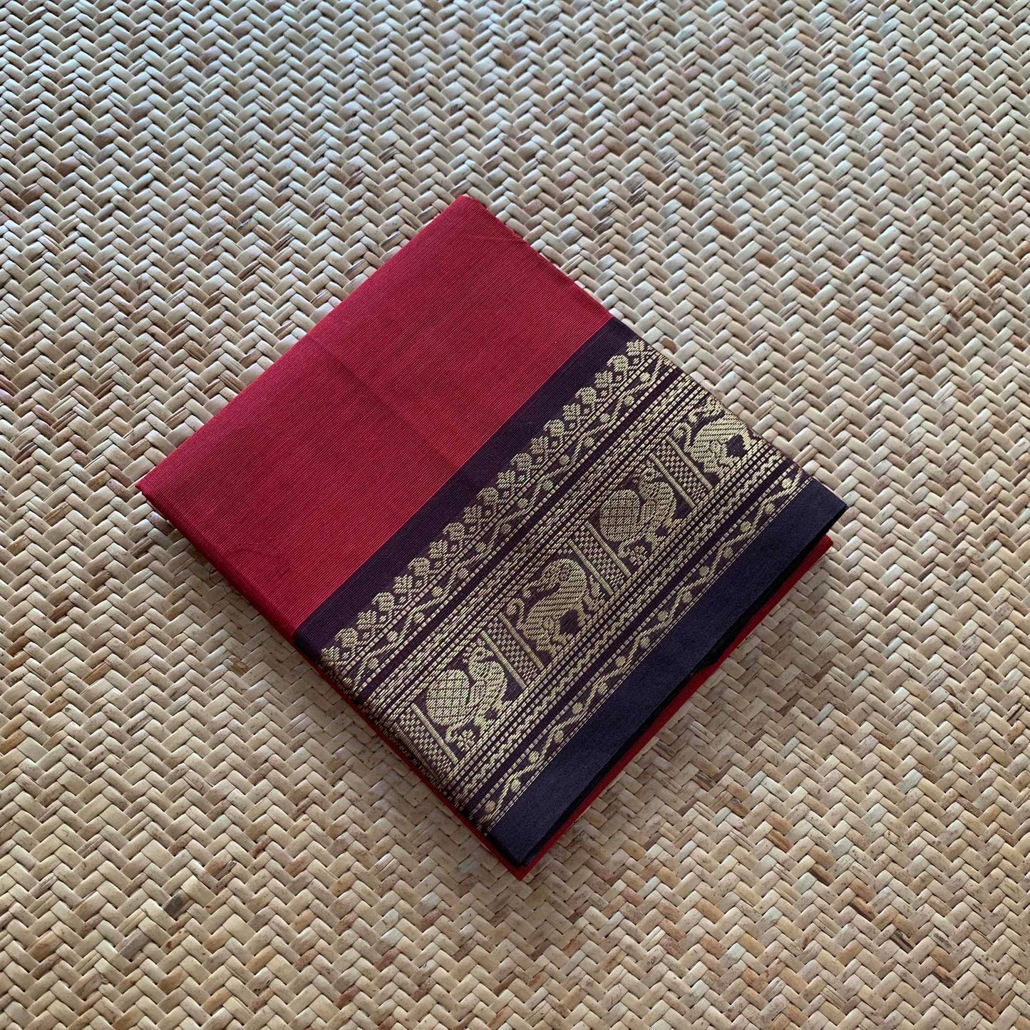 Maroon, Chettinad Cotton Blouse piece