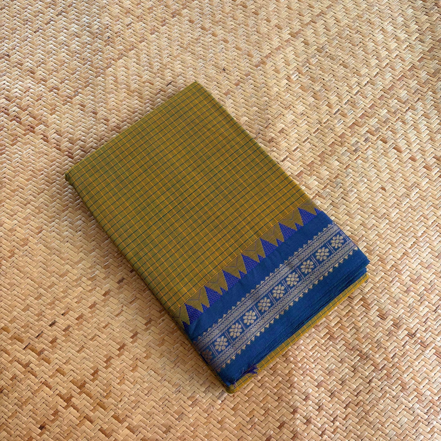 Chettinad Cotton Saree, Olive