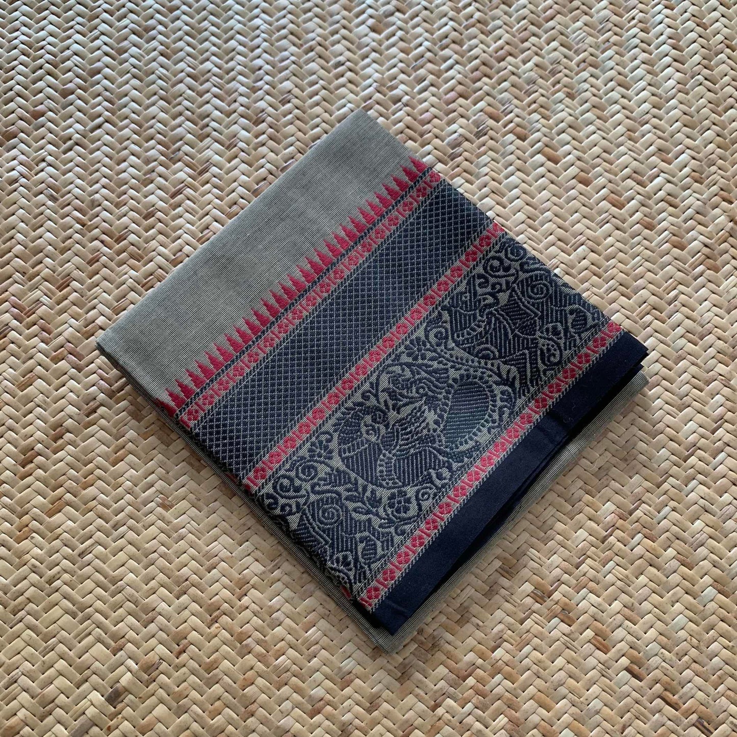 Grey, Chettinad Cotton Blouse piece