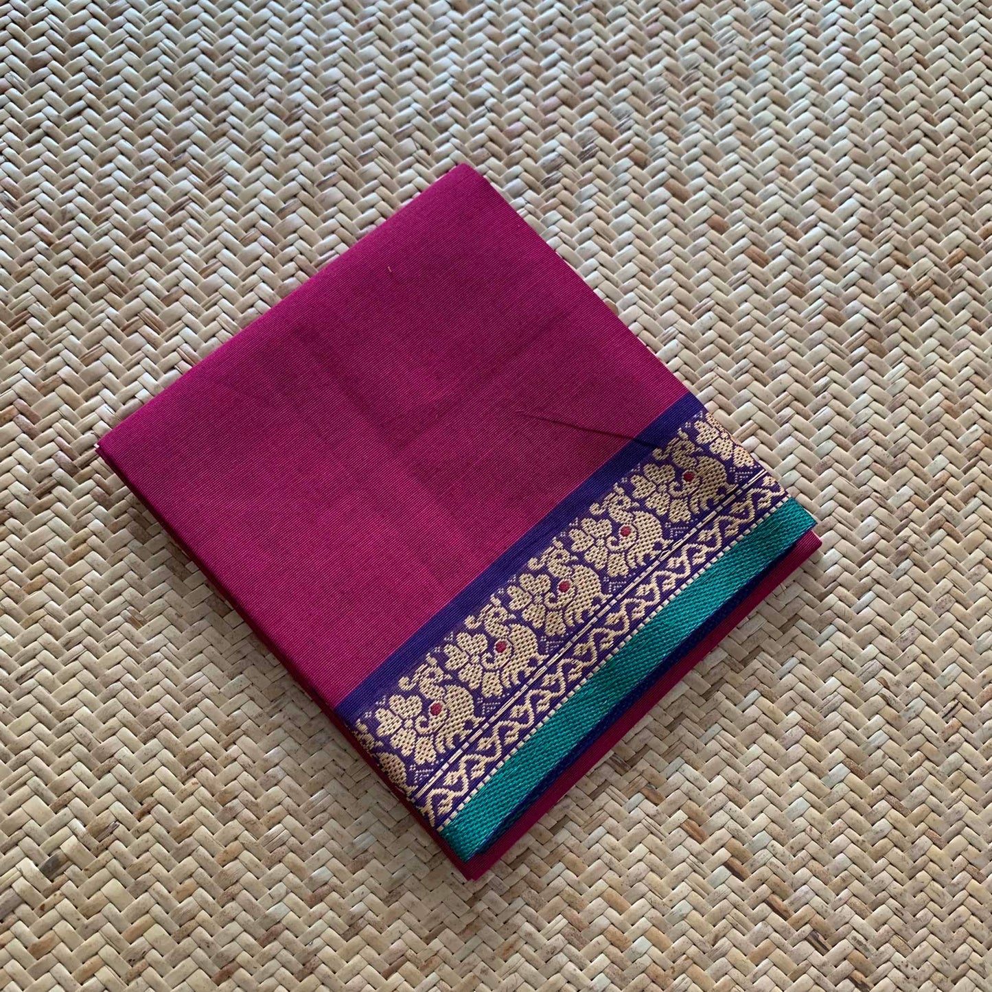 Magenta, Chettinad Cotton Blouse piece