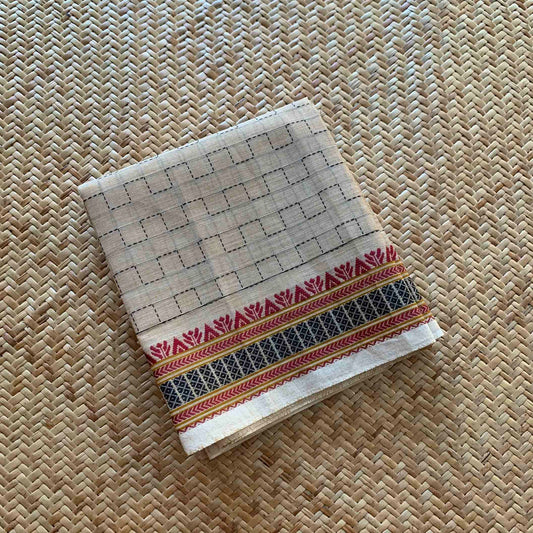 Beige, Chettinad Cotton Blouse piece