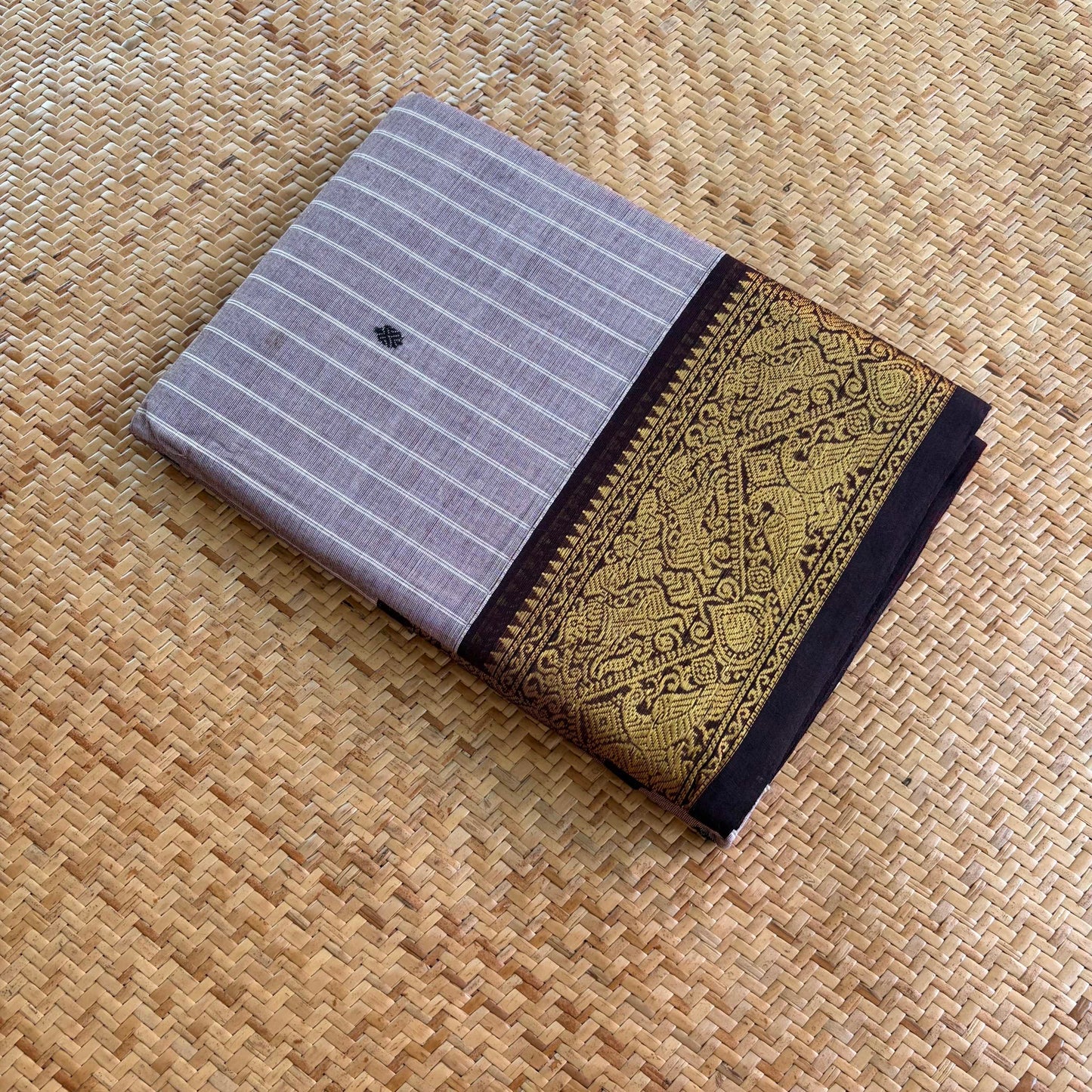 Chettinad Cotton Saree, Grey