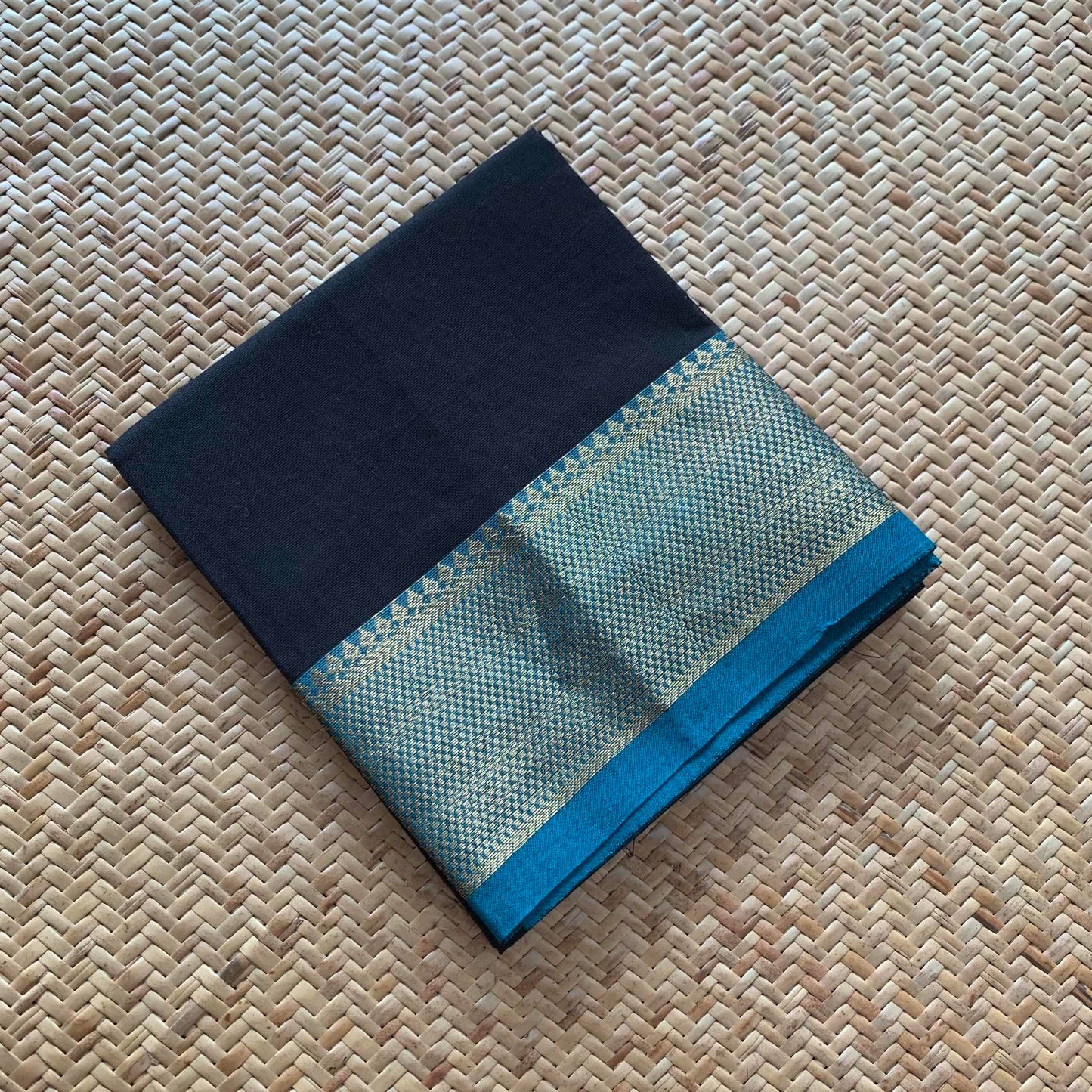 Black, Chettinad Cotton Blouse piece