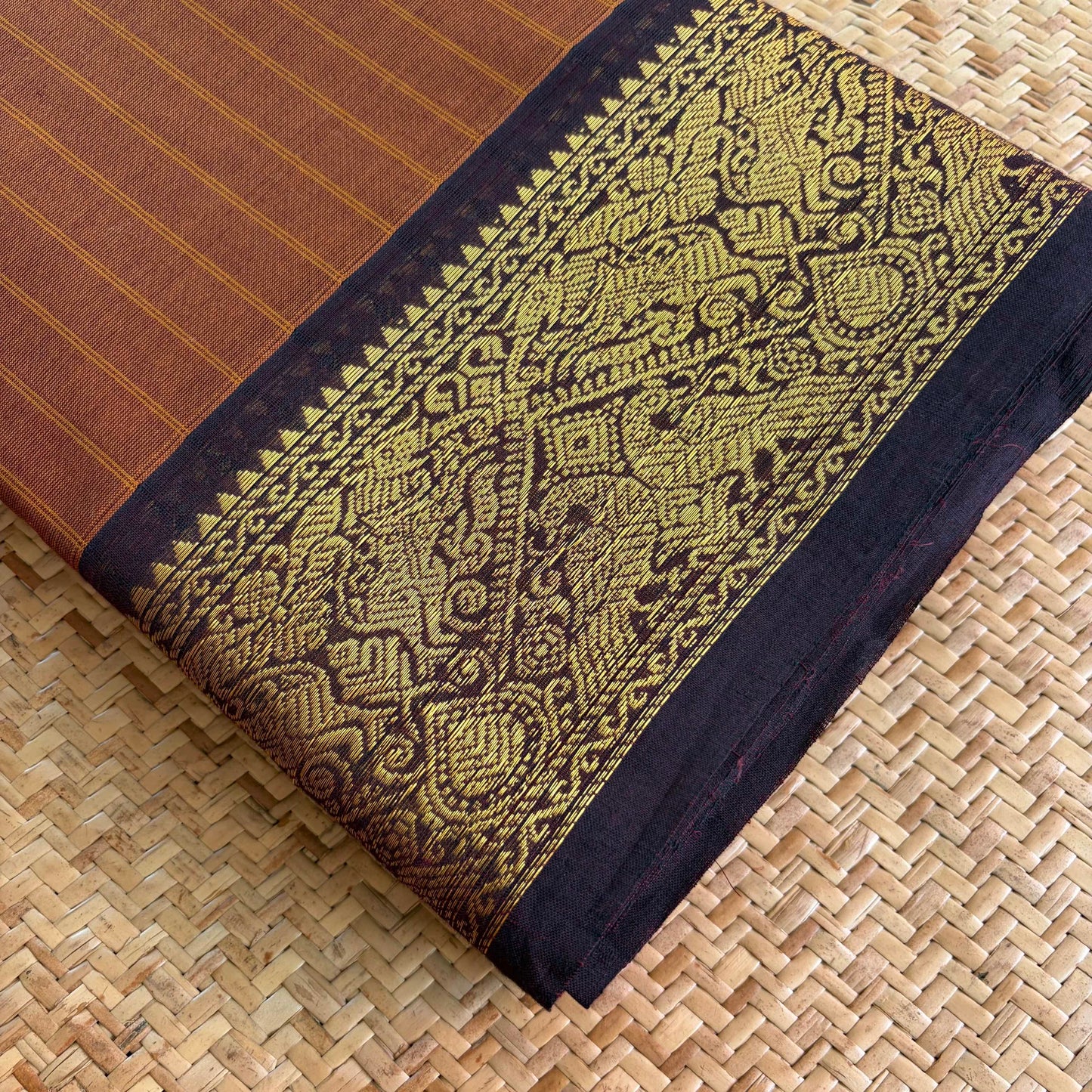 Chettinad Cotton Saree, Brown
