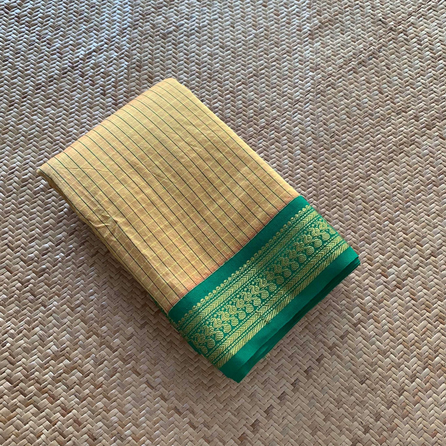 Yellow, Kalyani Silk Cotton.