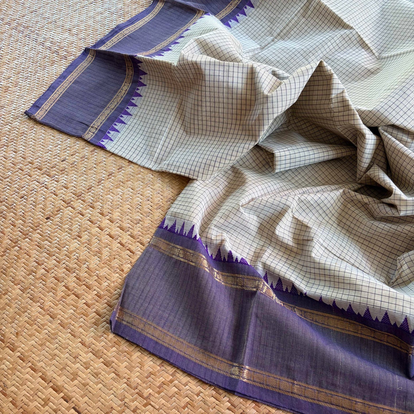 Chettinad Cotton Saree, Off white
