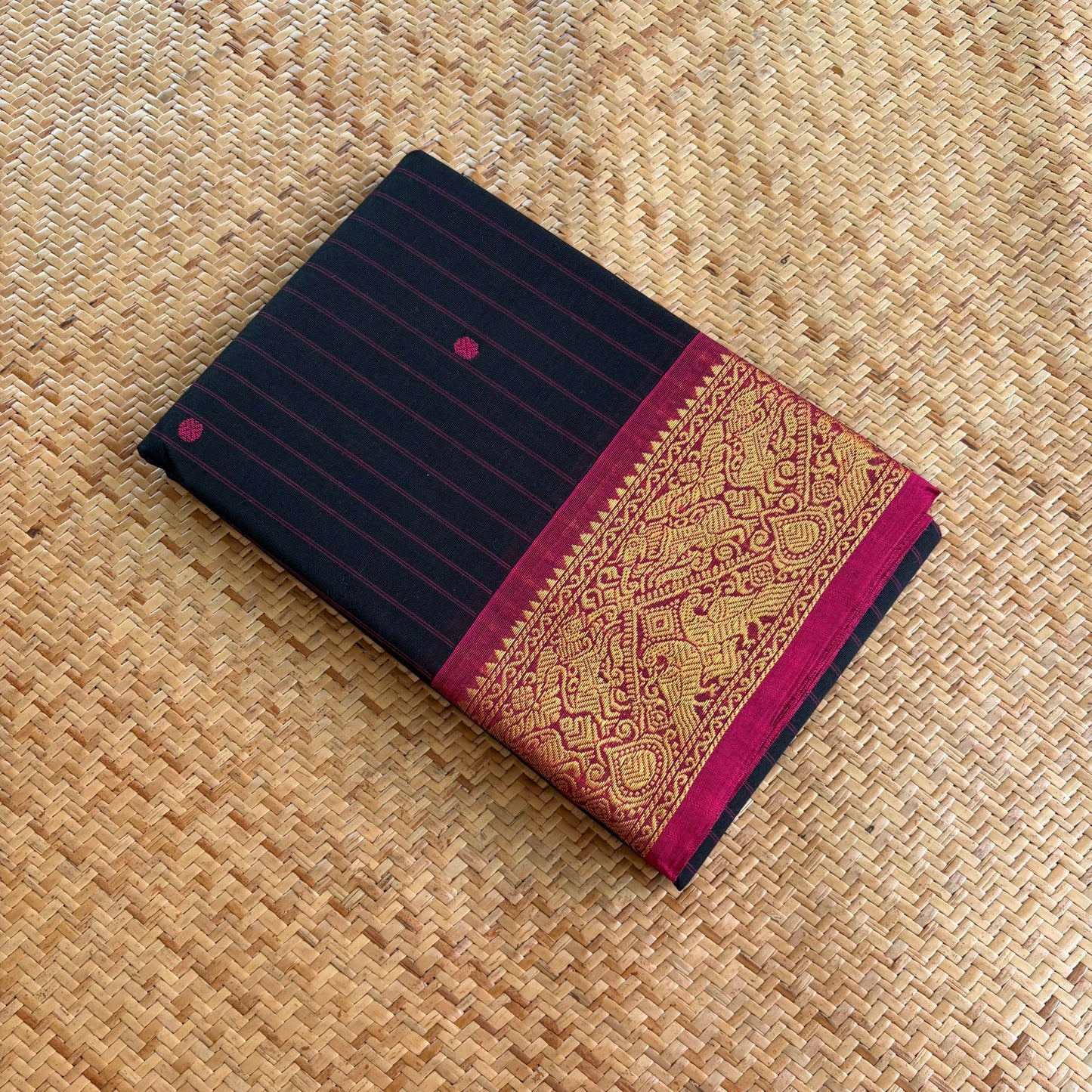 Chettinad Cotton Saree, Black