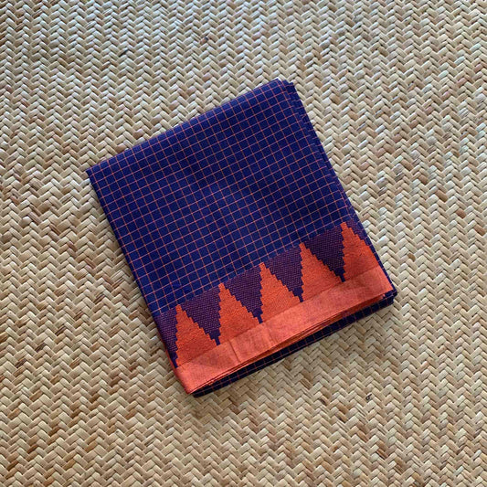 Blue, Chettinad Cotton Blouse piece