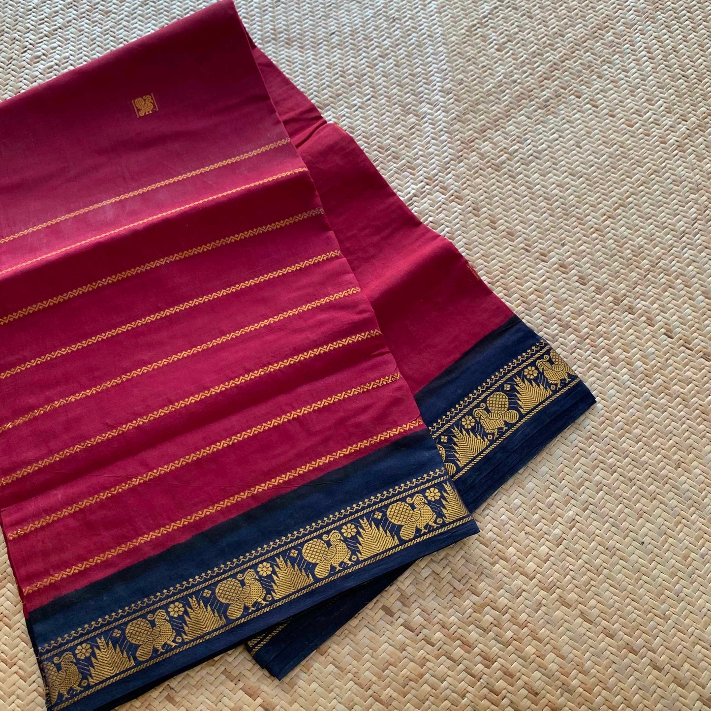 Maroon, Madurai Sungadi Saree With Butta