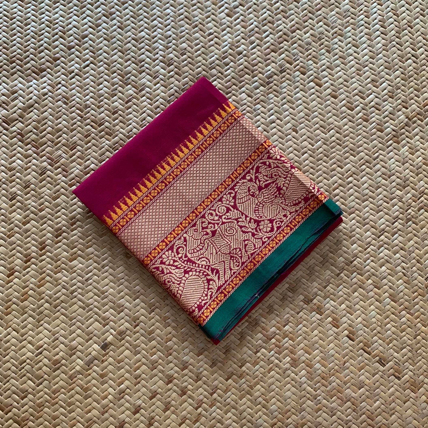 Magenta, Chettinad Cotton Blouse piece