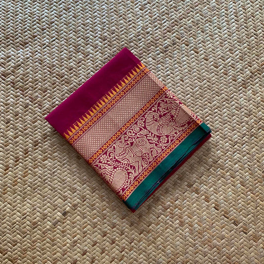 Magenta, Chettinad Cotton Blouse piece