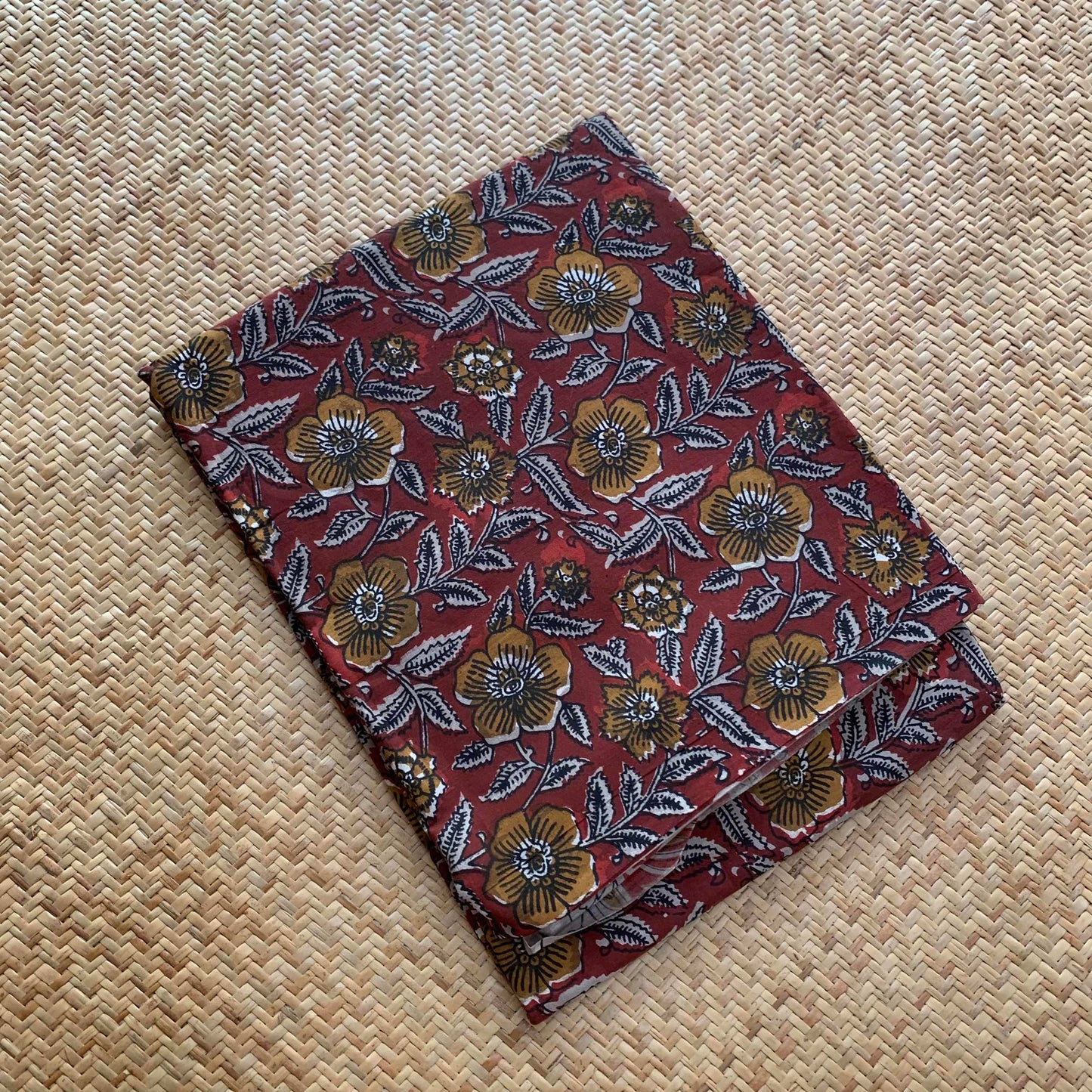 Mul Mul Cotton saree, Jahota Hand Block Printed, Maroon