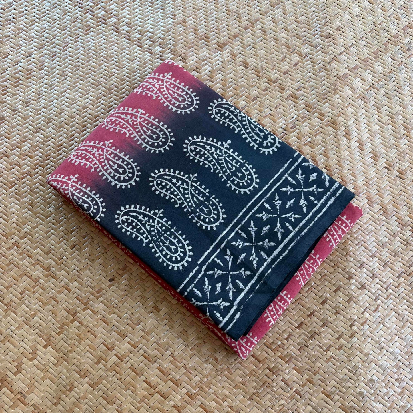 Mul Mul Cotton saree, Hand Block Printed, Pink