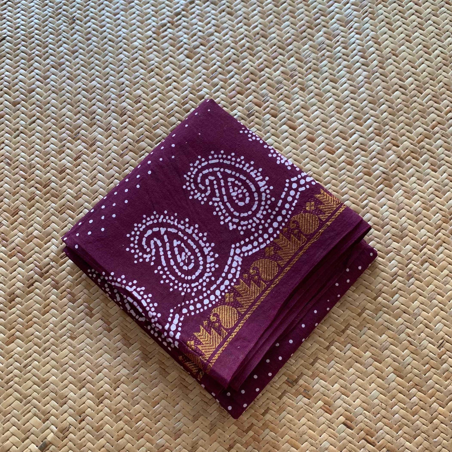 Beetle nut Brown Wax Printed Cotton Blouse piece