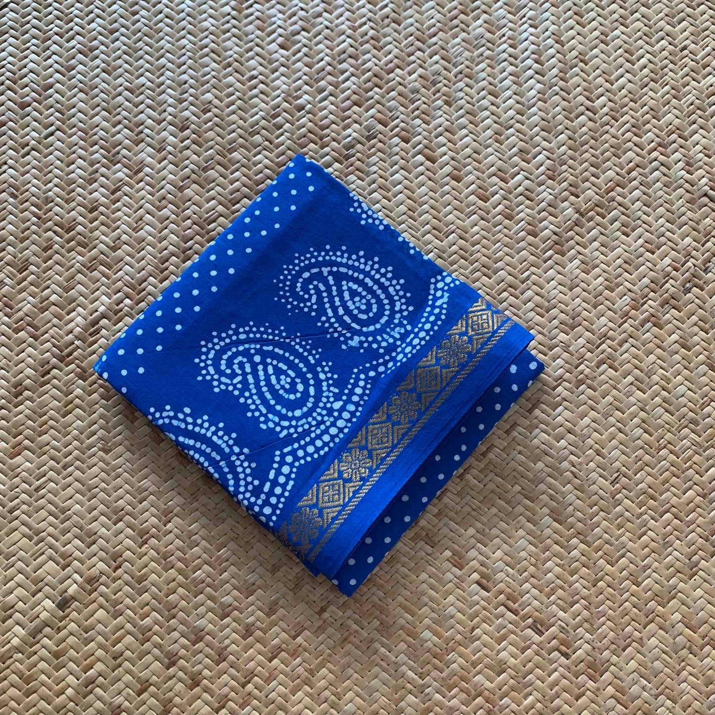 Blue Wax Printed Cotton Blouse piece