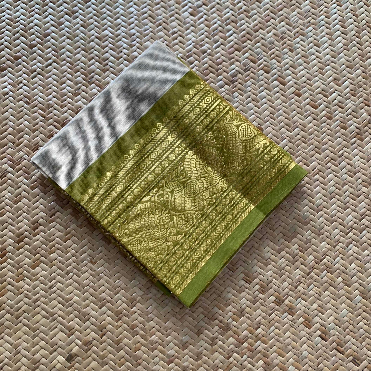 Beige, Chettinad Cotton Blouse piece