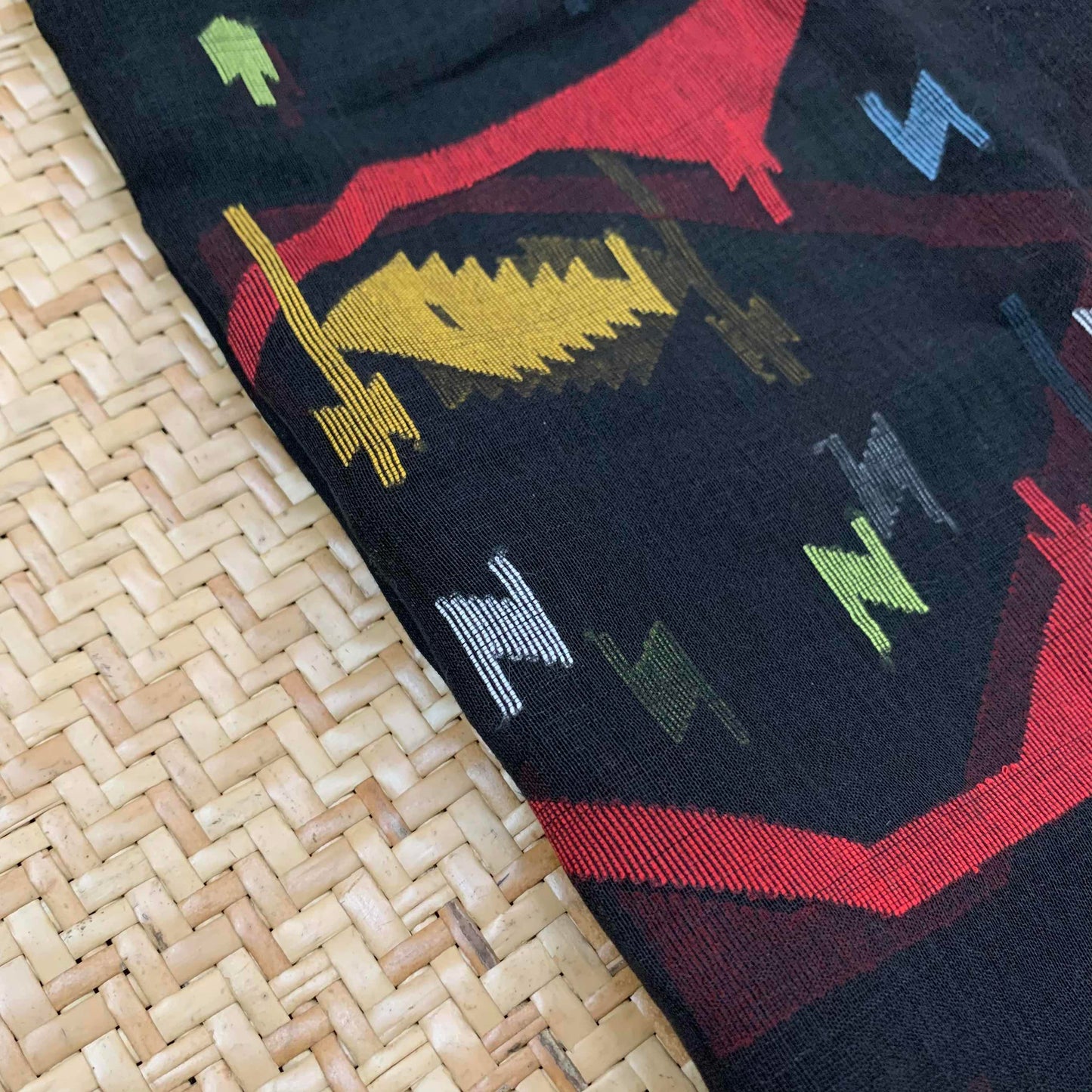 Hand woven Jamdani Muslin Cotton Blouse Piece, Black