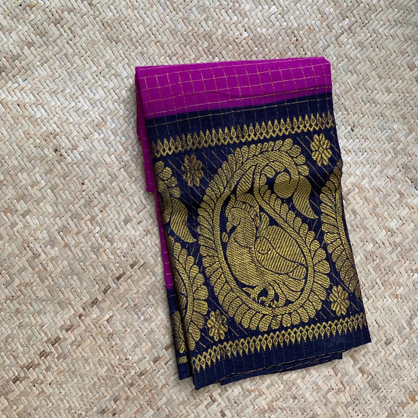 Purple with Navy, Blouse piece