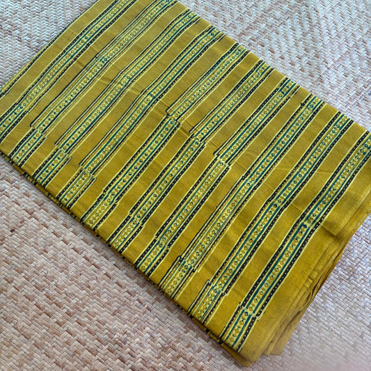 Ajrak Cotton Running Fabric, Mustard