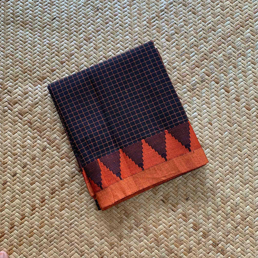 Black, Chettinad Cotton Blouse piece