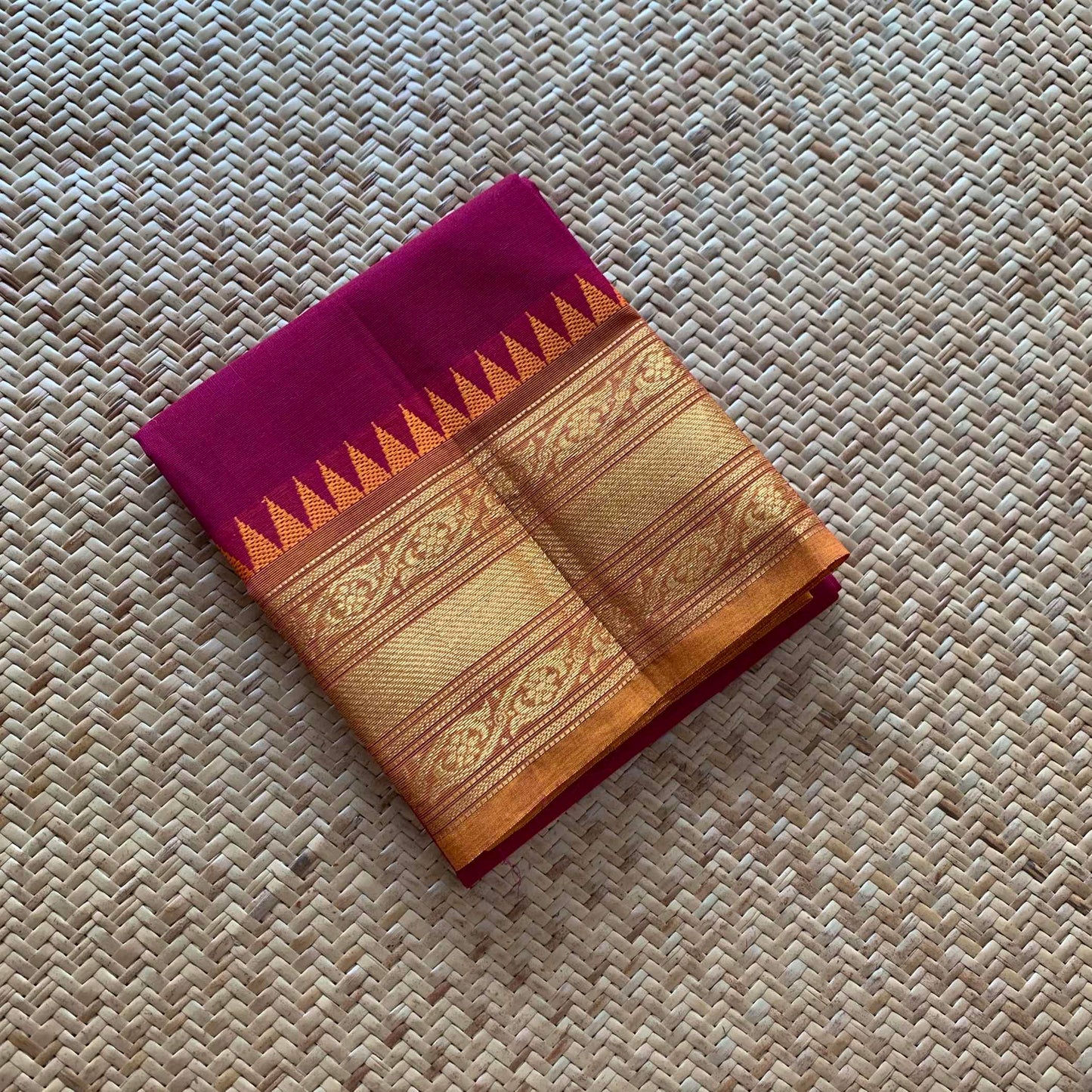 Magenta, Chettinad Cotton Blouse piece