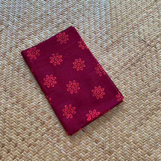 Maroon Wax Printed  Cotton Blouse piece
