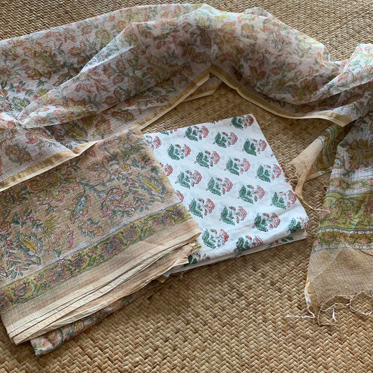 Kota 3 Piece Salwar Suit Material, Beige