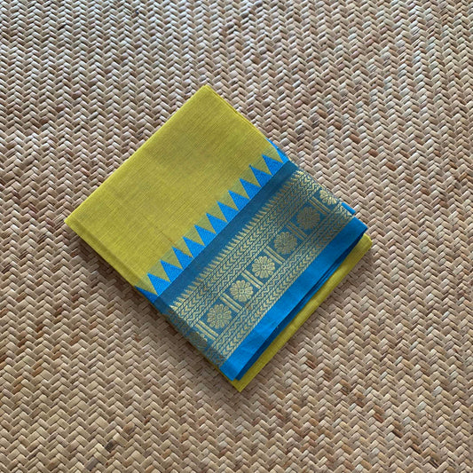 Lime, Chettinad Cotton Blouse piece