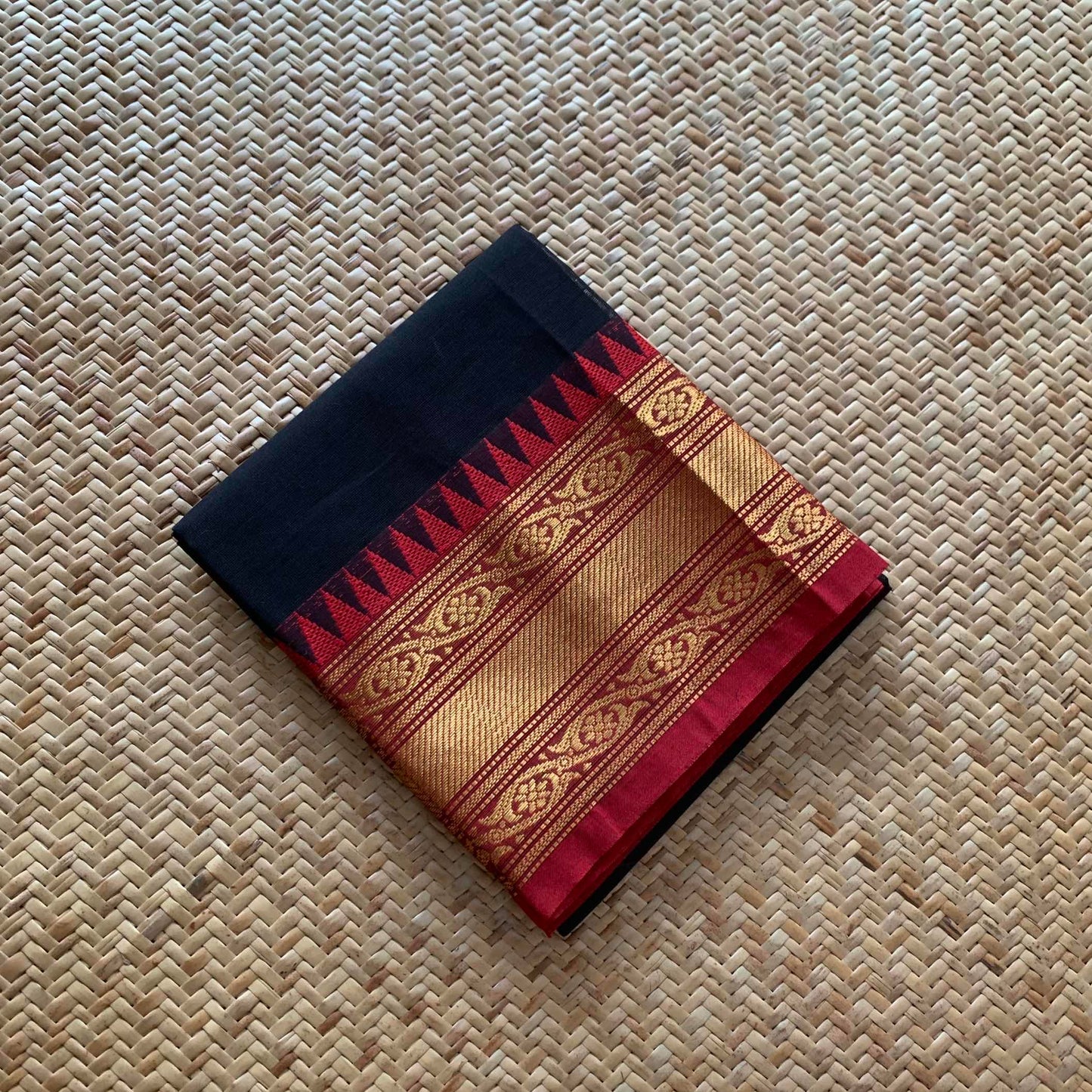 Black, Chettinad Cotton Blouse piece