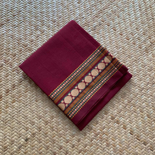 Maroon, Chettinad Cotton Blouse piece