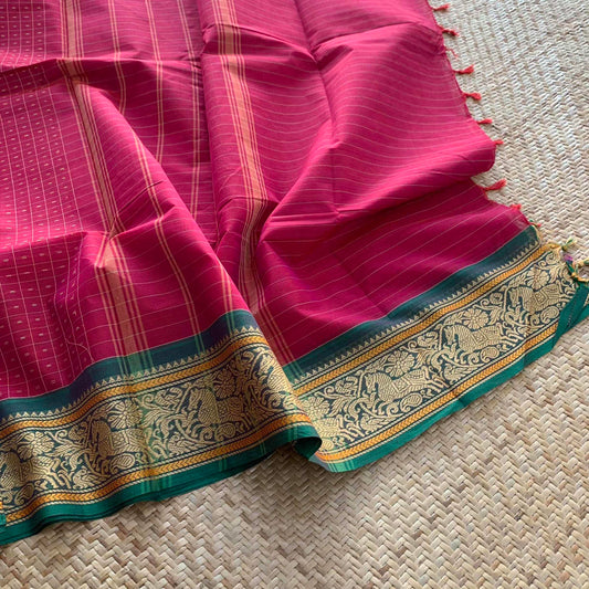 Lakshadeepam cotton saree, Maroon