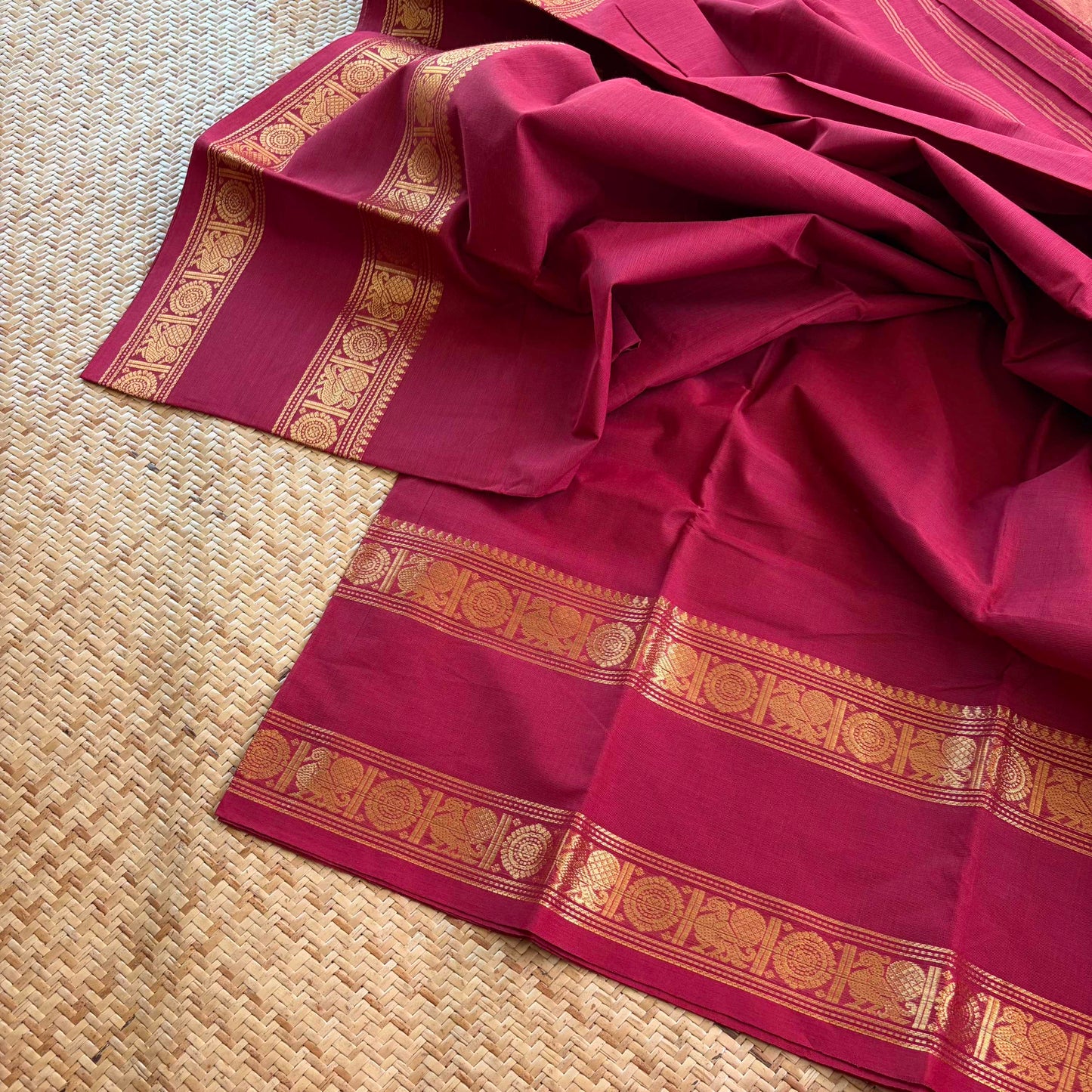 Chettinad Cotton Saree, Red