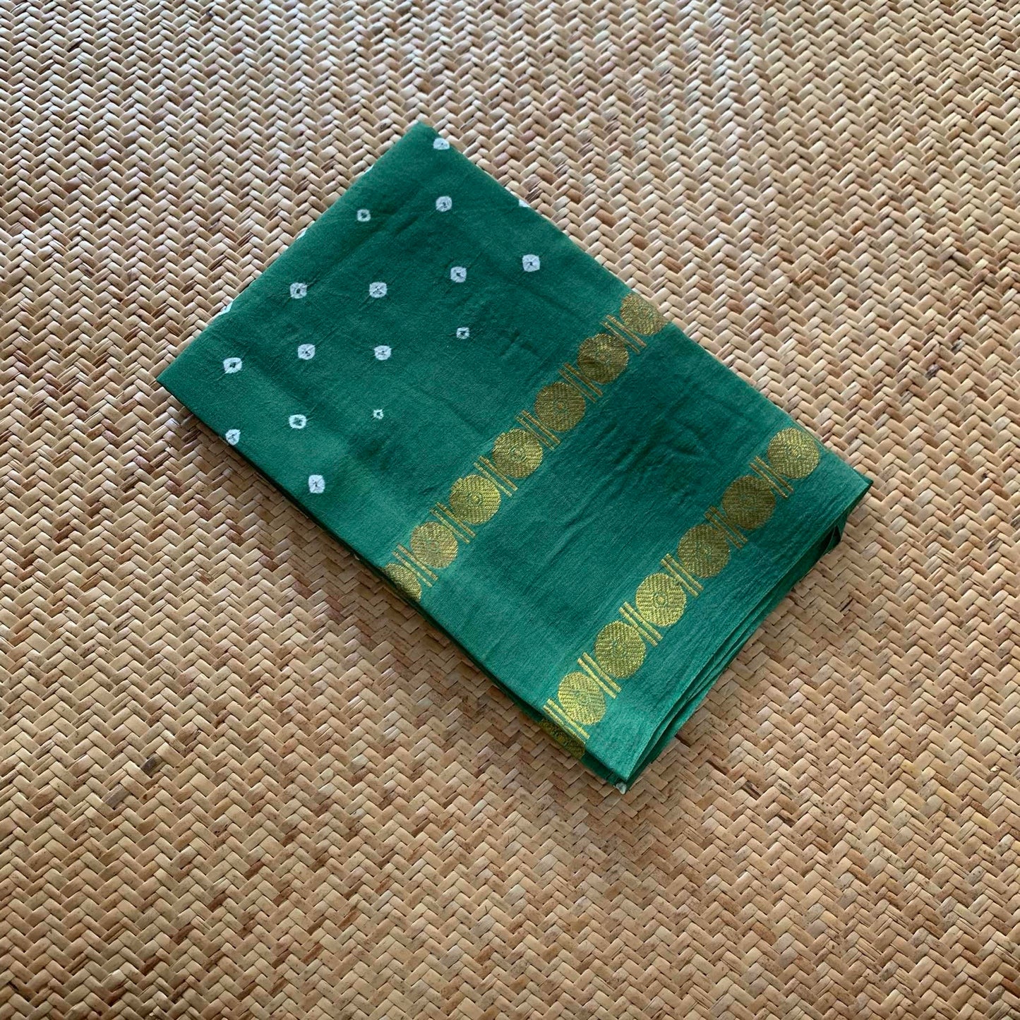 Sea Green, Hand Knotted kaikattu Sungudi, blouse fabric