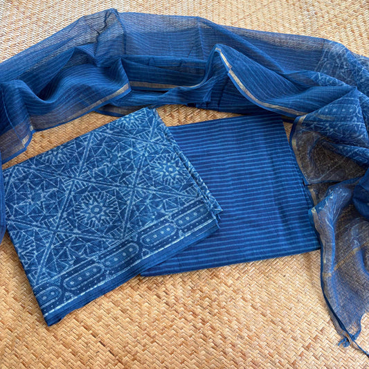 Kota 3 Piece Salwar Suit Material, Indigo