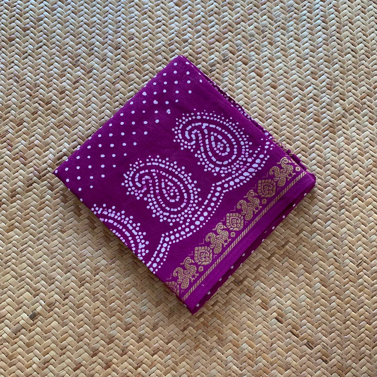 Purple Wax Printed  Cotton Blouse piece