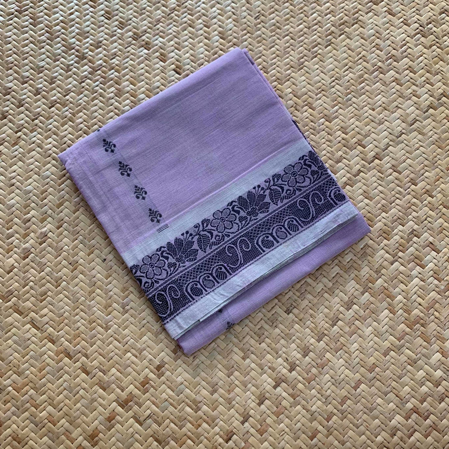 Purple, Hand woven Cotton Fabric Cut piece