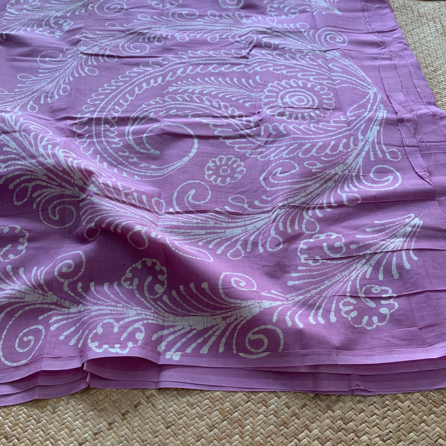 Wax Print Sungudi Saree, lilac