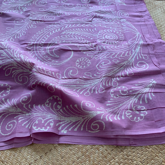 Wax Print Sungudi Saree, lilac