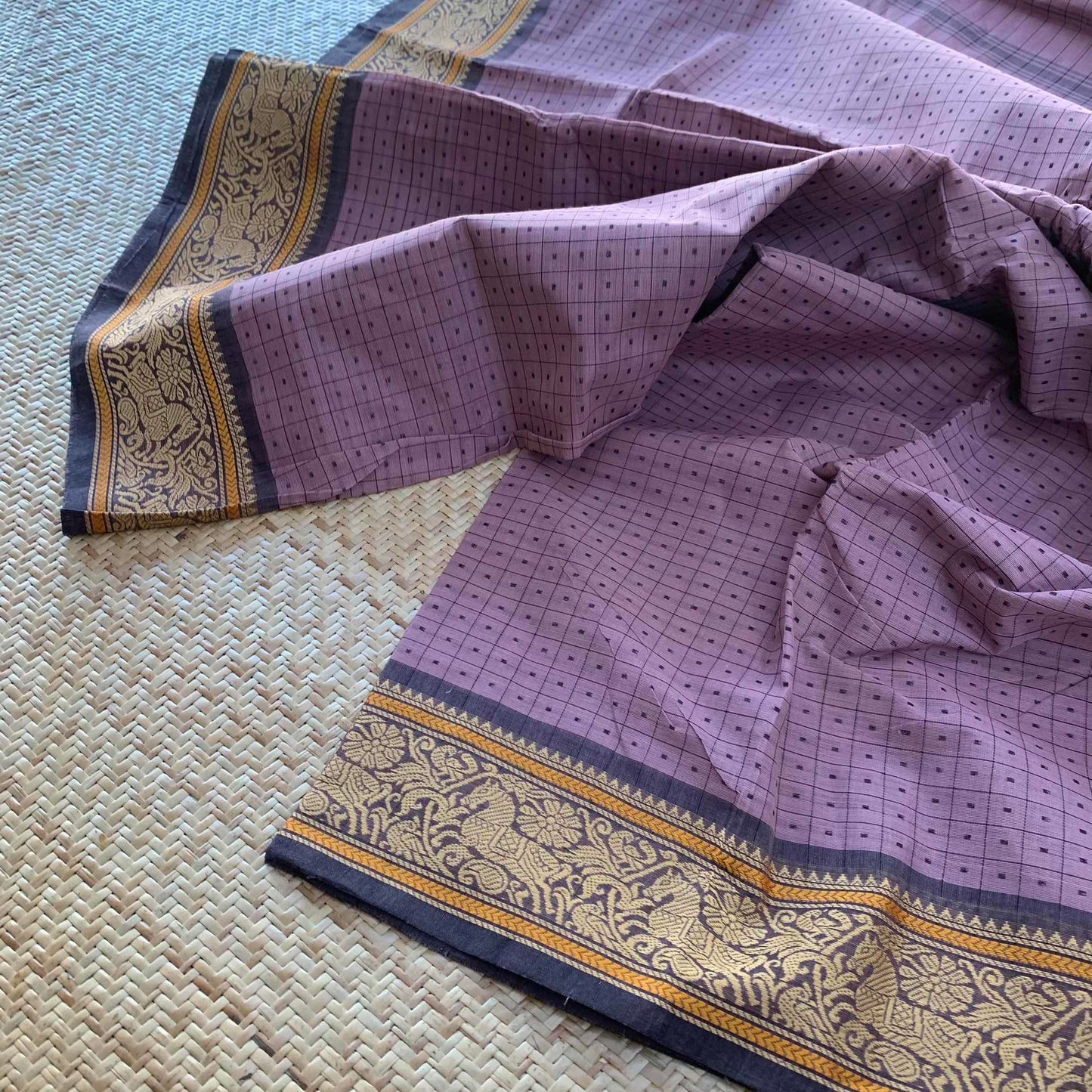 Lakshadeepam cotton saree, Lavender